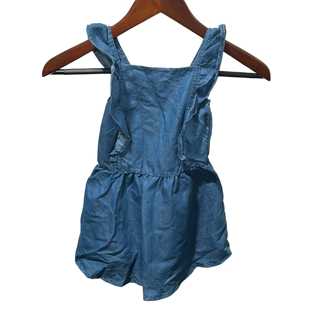 BCBG ruffle denim dress blue girls size 3T GUC